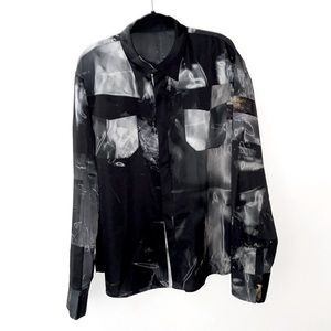 Kanghyuk Artificial Front Pocket L/S Shirt Black Mens Size XL​​​​​